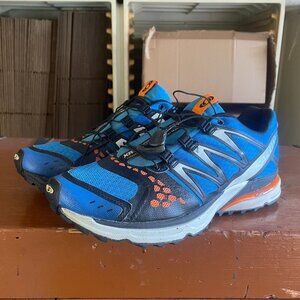 SALOMON XR Crossmax 7 Men's Size 9.5 Blue Orange Trail Running Hiking Sneakers